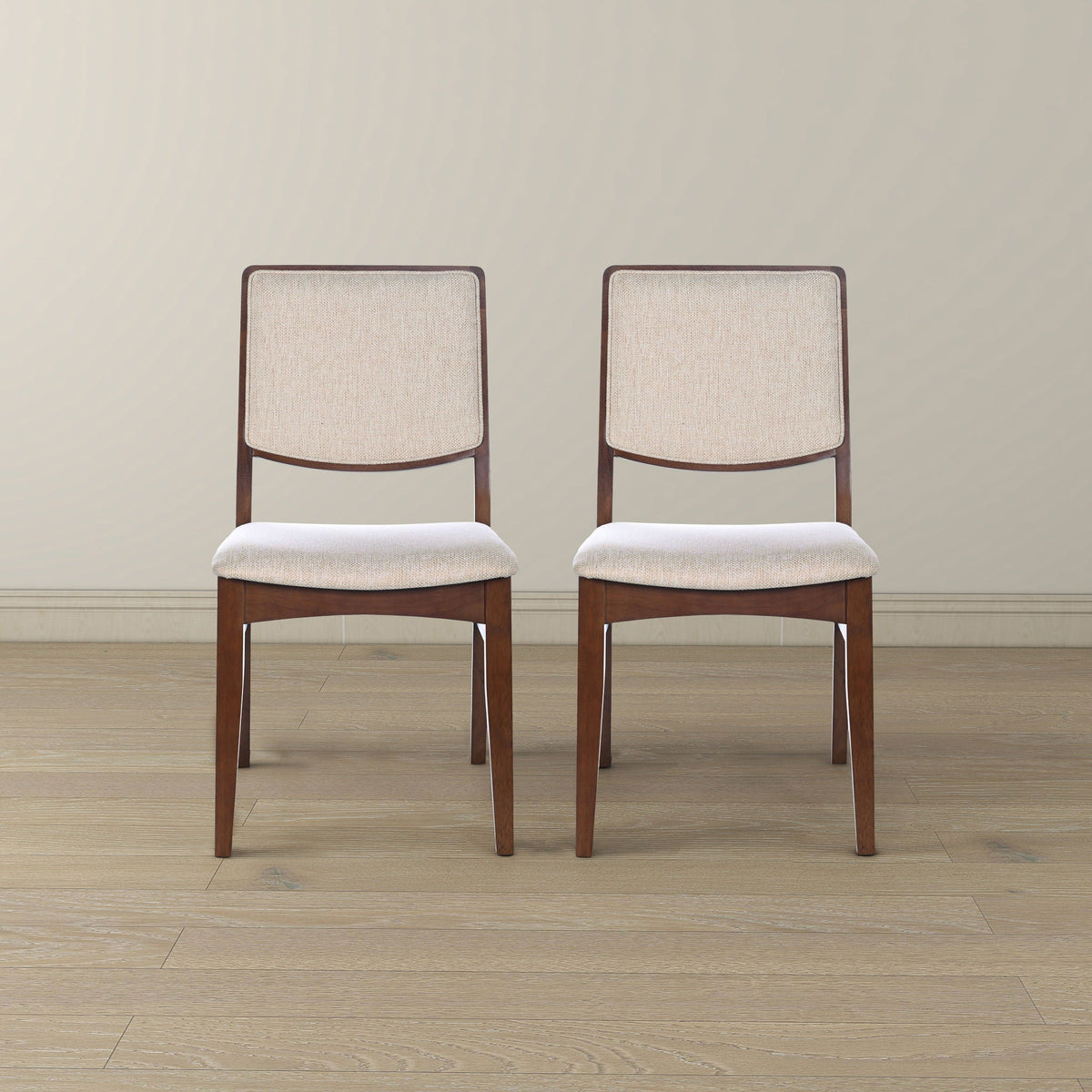 Beige Linen Dining Chair Set of 2 with Padded Seat - Skylar, photo 6 of 10