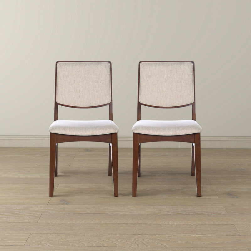 Beige Linen Dining Chair Set of 2 with Padded Seat - Skylar, photo 6 of 10