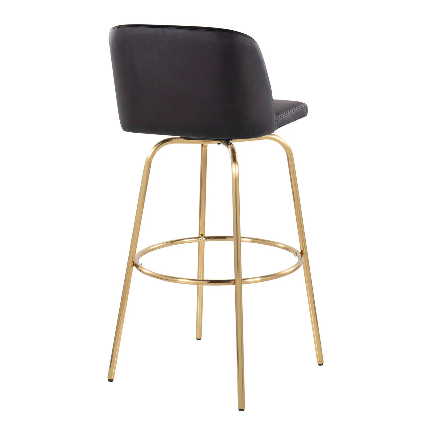 Toriano - Contemporary Fixed Height Barstool With Swivel And Round Footrest (Set of 2) by HouseOfZazla