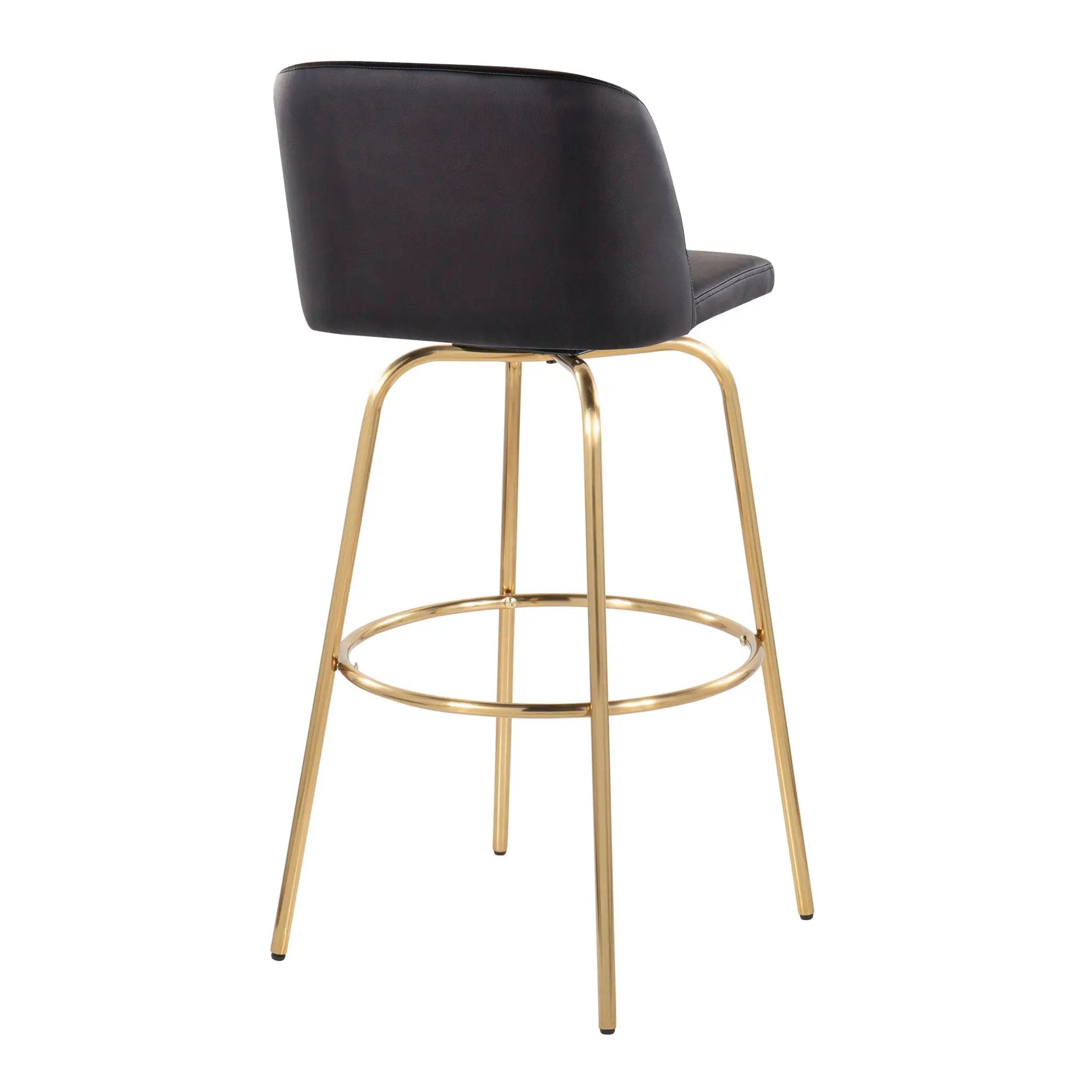 Toriano - Contemporary Fixed Height Barstool With Swivel And Round Footrest (Set of 2) by Unique Piece Furniture