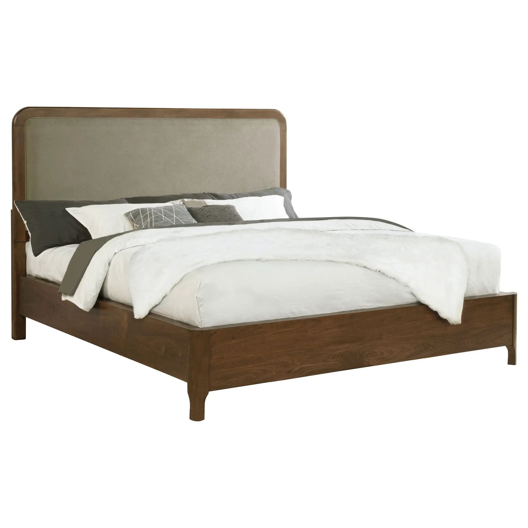 Maderia 57-inch Upholstered California King Panel Bed Walnut by Unique Piece Furniture