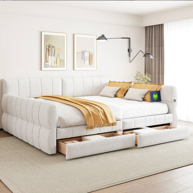 Upholstered Platform Bed With USB Charging by Unique Piece Furniture