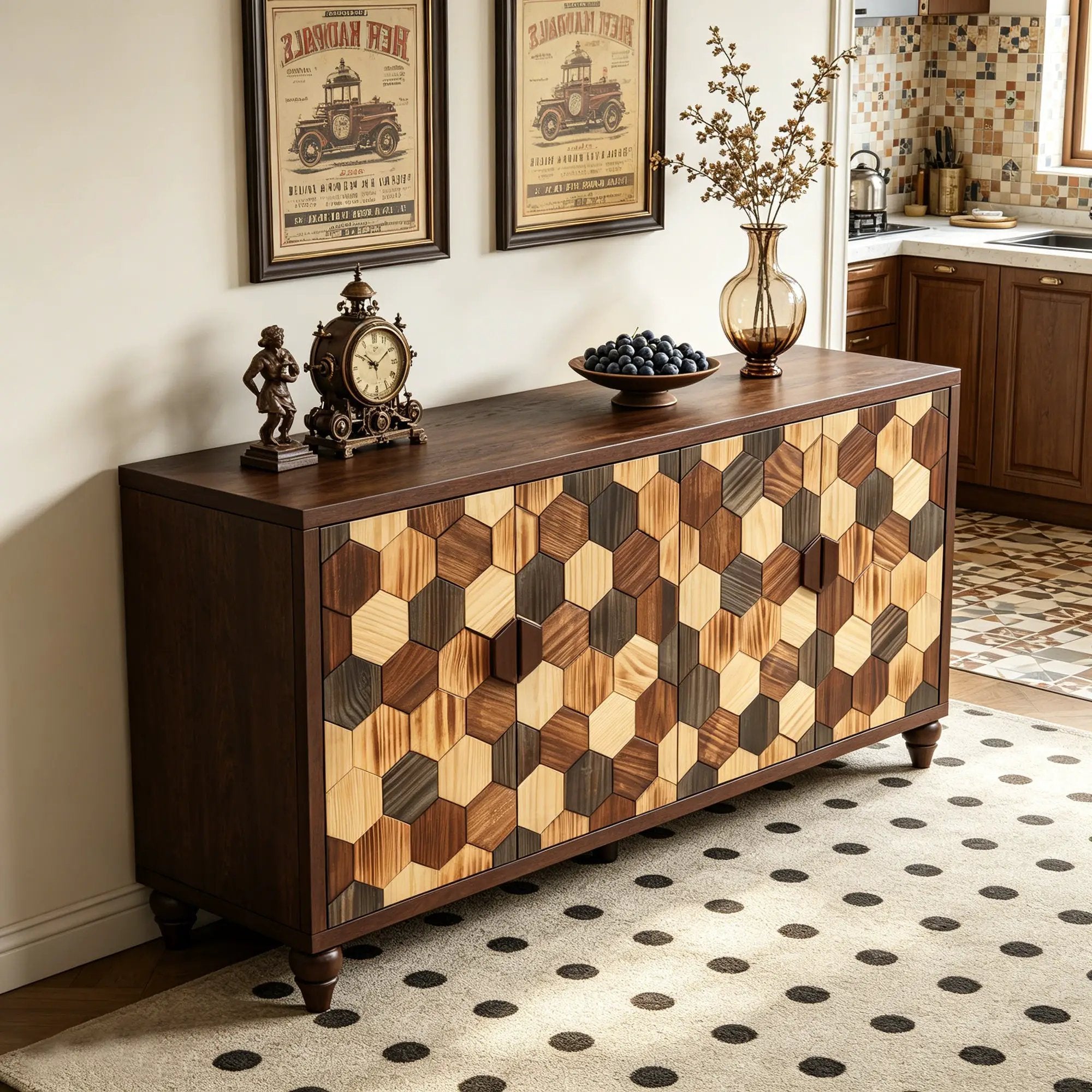 59.8" Sideboard With Honeycomb Pattern by HouseOfZazla