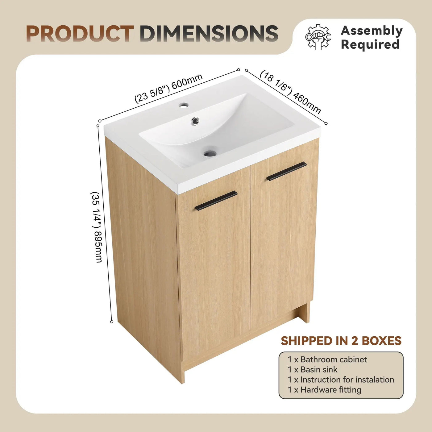 Floating Bathroom Vanity With Sink, Wall Mounted Double Door Storage by HouseOfZazla