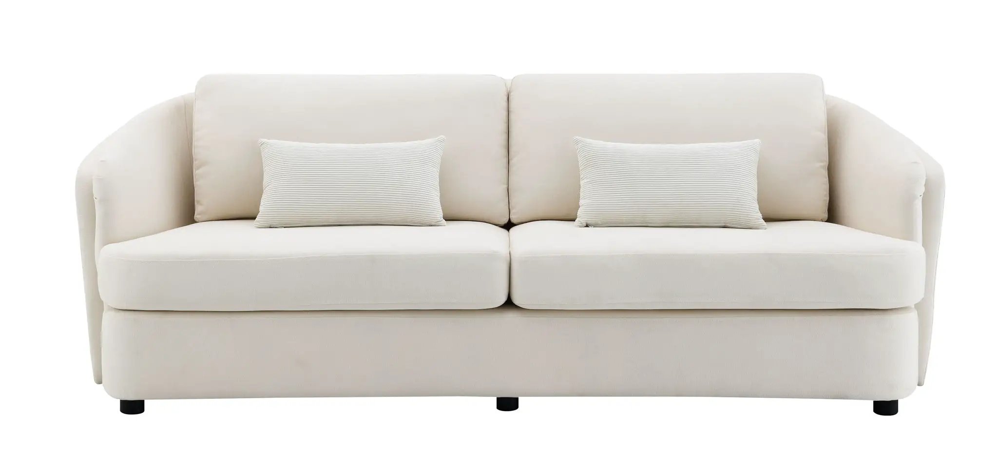 Mariko - Linen Sofa With 2 Toss Pillows - Beige by Unique Piece Furniture