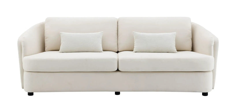 Mariko - Linen Sofa With 2 Toss Pillows - Beige by Unique Piece Furniture