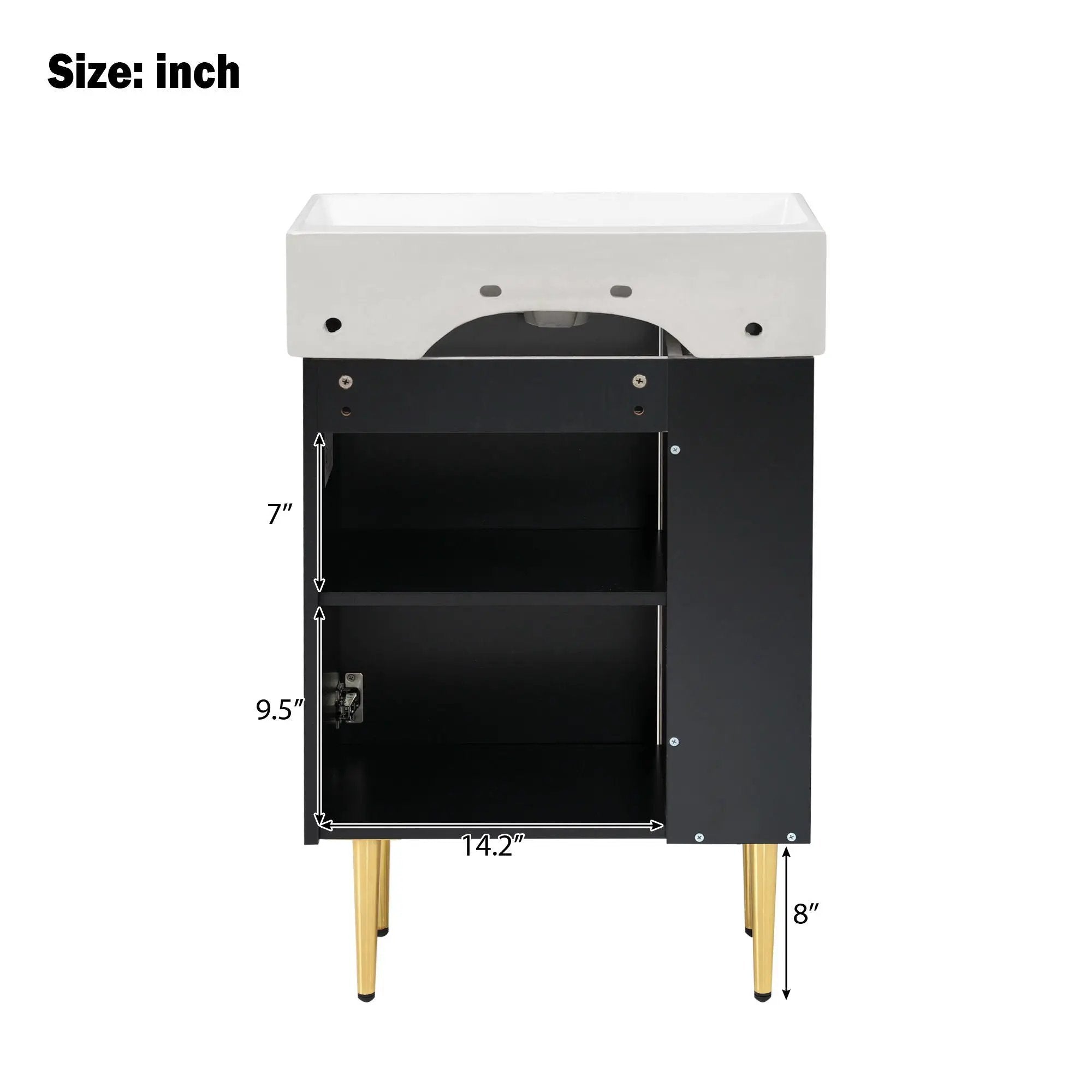 Bathroom Vanity, Combo Cabinet, Bathroom Storage Cabinet, Single Ceramic Sink by HouseOfZazla