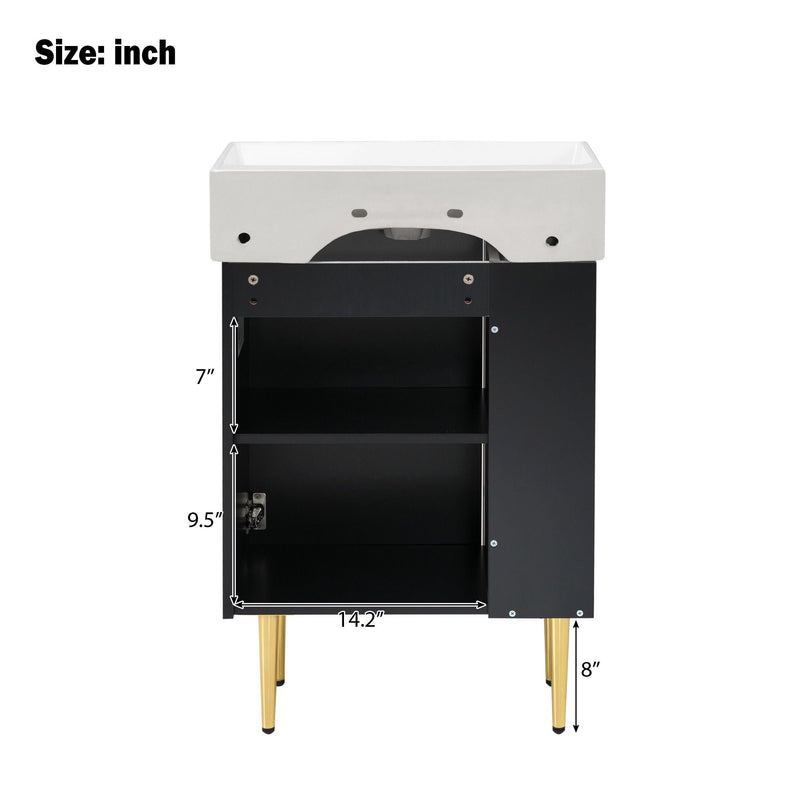 Bathroom Vanity, Combo Cabinet, Bathroom Storage Cabinet, Single Ceramic Sink by HouseOfZazla