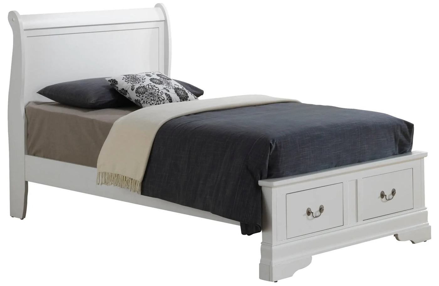 Upholstered Panel Sleigh Bed Design by HouseOfZazla
