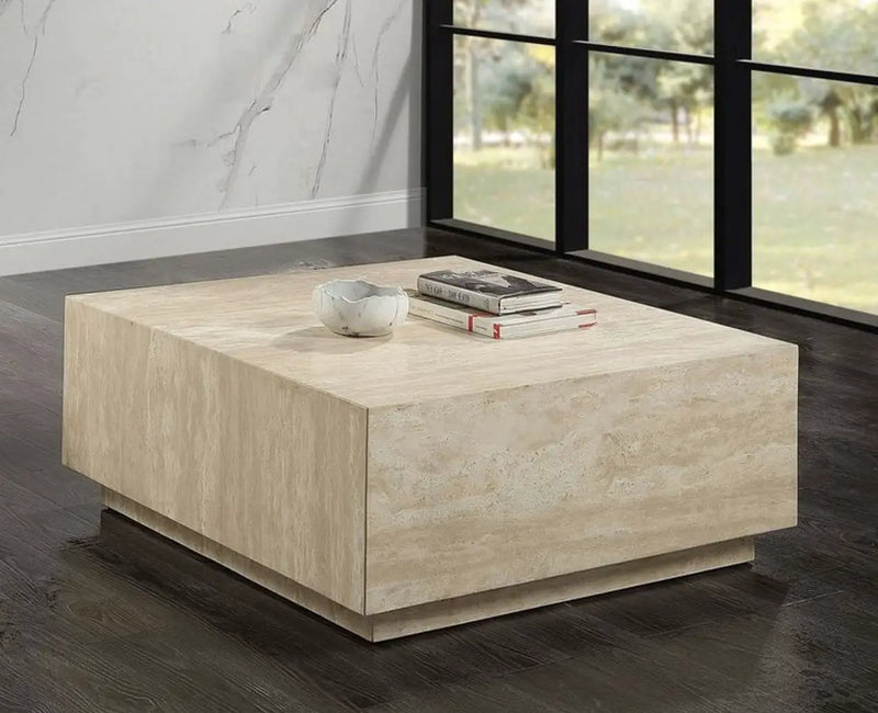 Deon - Travertine Table - Beige by Unique Piece Furniture