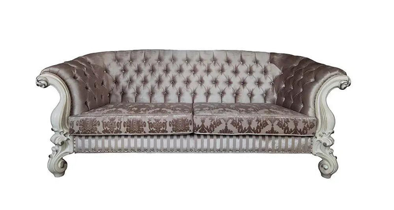 Versailles - Sofa With 7 Pillows - Ivory Fabric & Bone White by Unique Piece Furniture