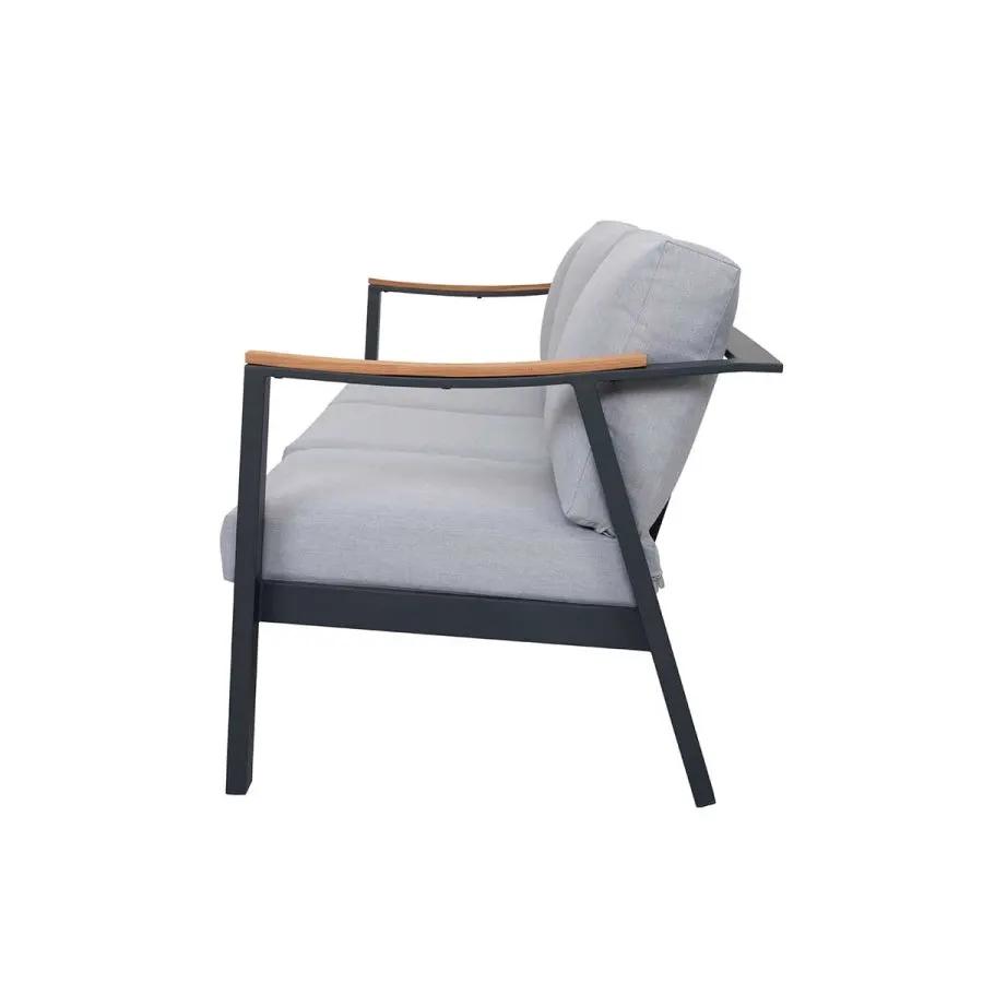 Nova 4-Piece Aluminum & Teak Sofa Set with Stationary Chairs by Outdoor-USA®