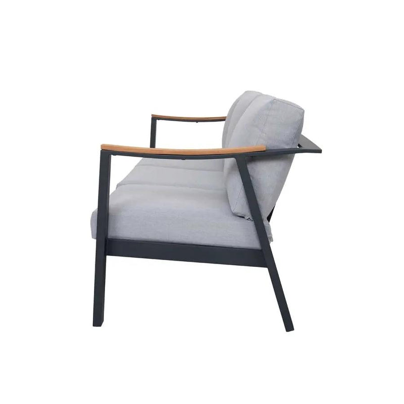 Nova 4-Piece Aluminum & Teak Sofa Set with Stationary Chairs by Outdoor-USA®