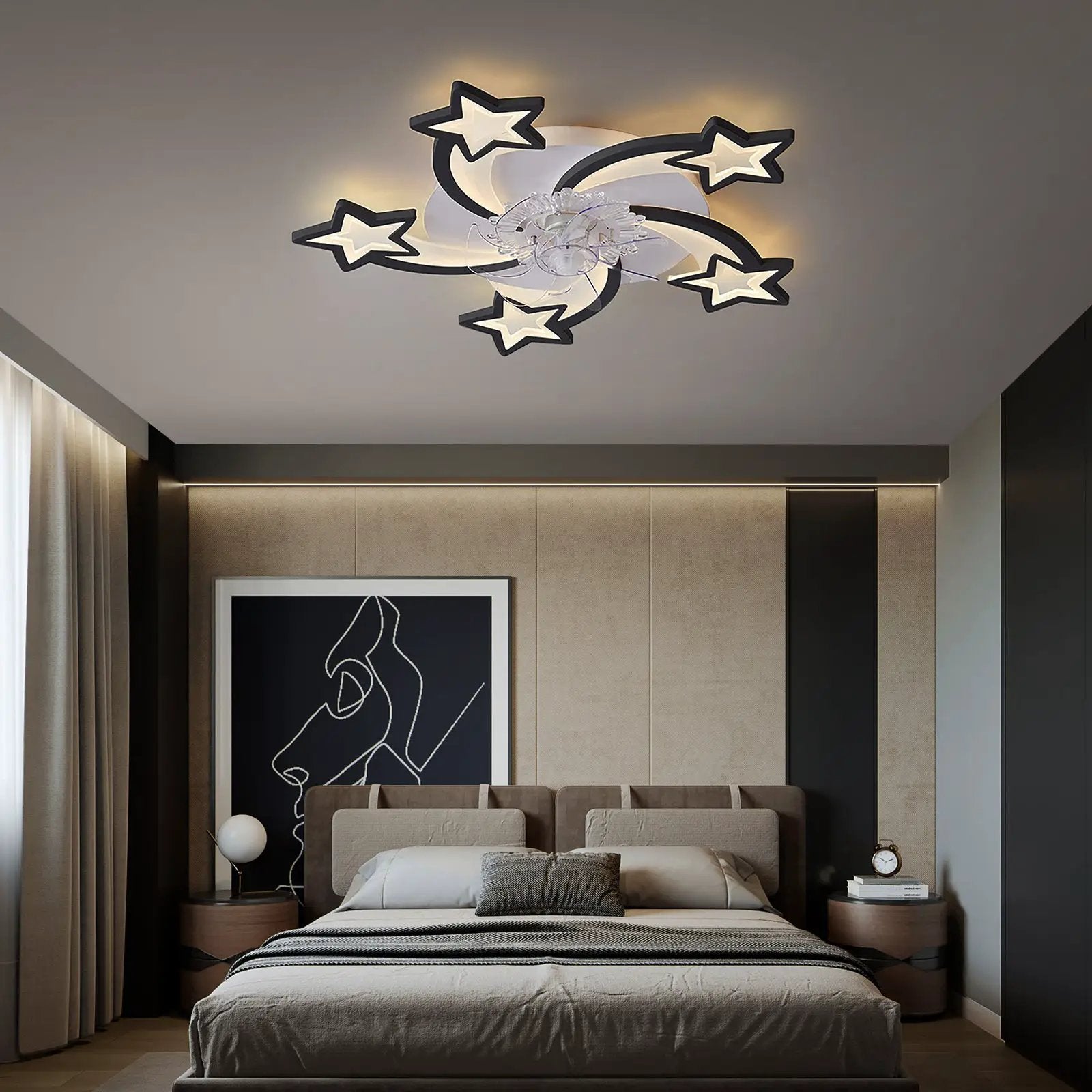 29 Inches Ceiling Fan with Lights Remote Control Dimmable LED by HouseOfZazla