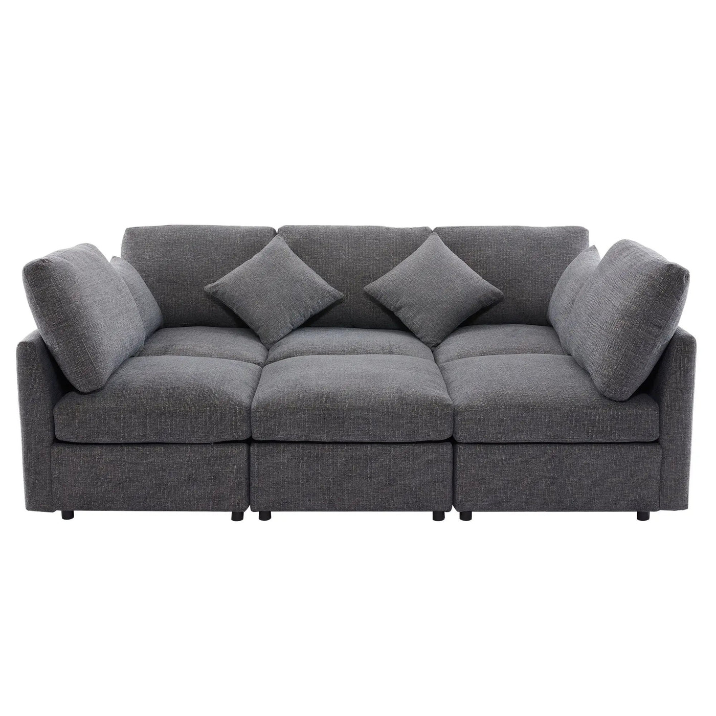 Sectional Sofa Modular U-Shaped With Ottoman & USB Ports by HouseOfZazla