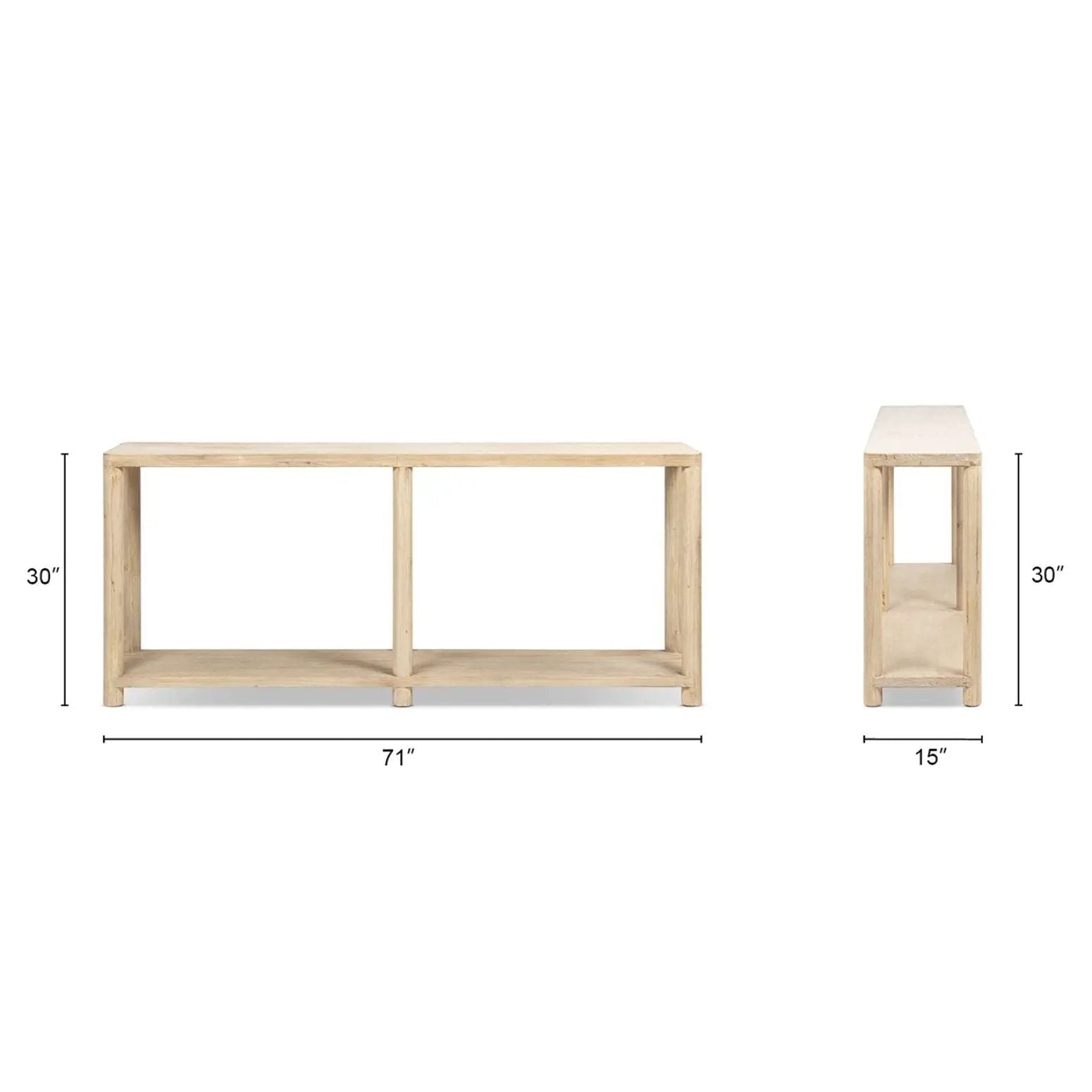 Milo - Console Table With Lower Shelf - Natural by HouseOfZazla