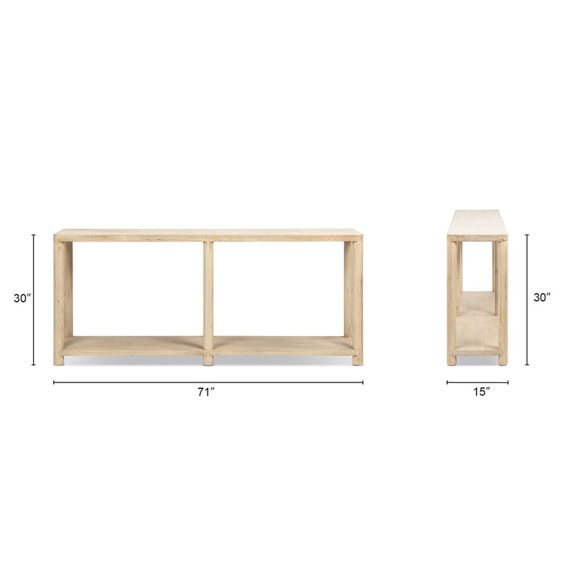 Milo - Console Table With Lower Shelf - Natural by HouseOfZazla