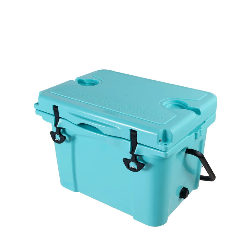 25QT Portable Cooler, Insulated Hard Cooler with Bottle Opener and Cup Holder by HouseOfZazla