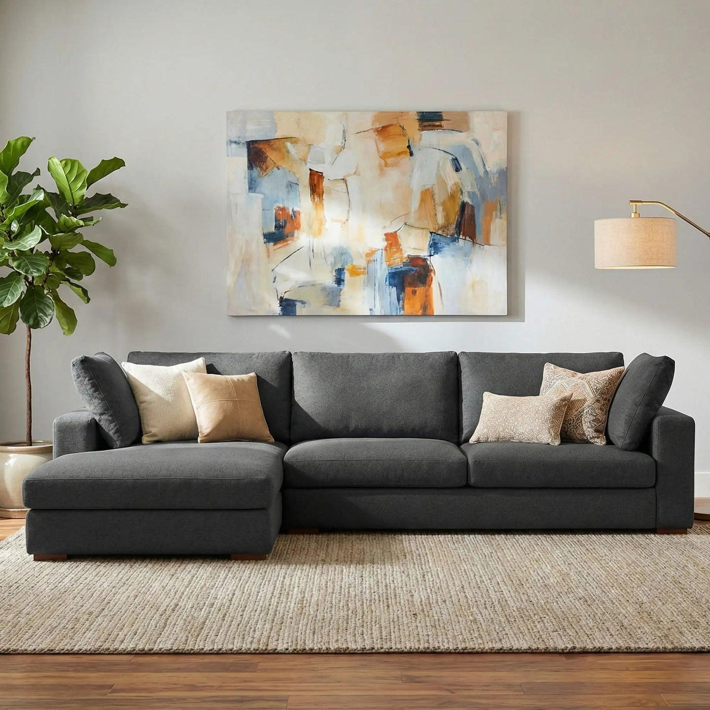 Charlie - Upholstered Deep Seater Sectional Sofa by Unique Piece Furniture