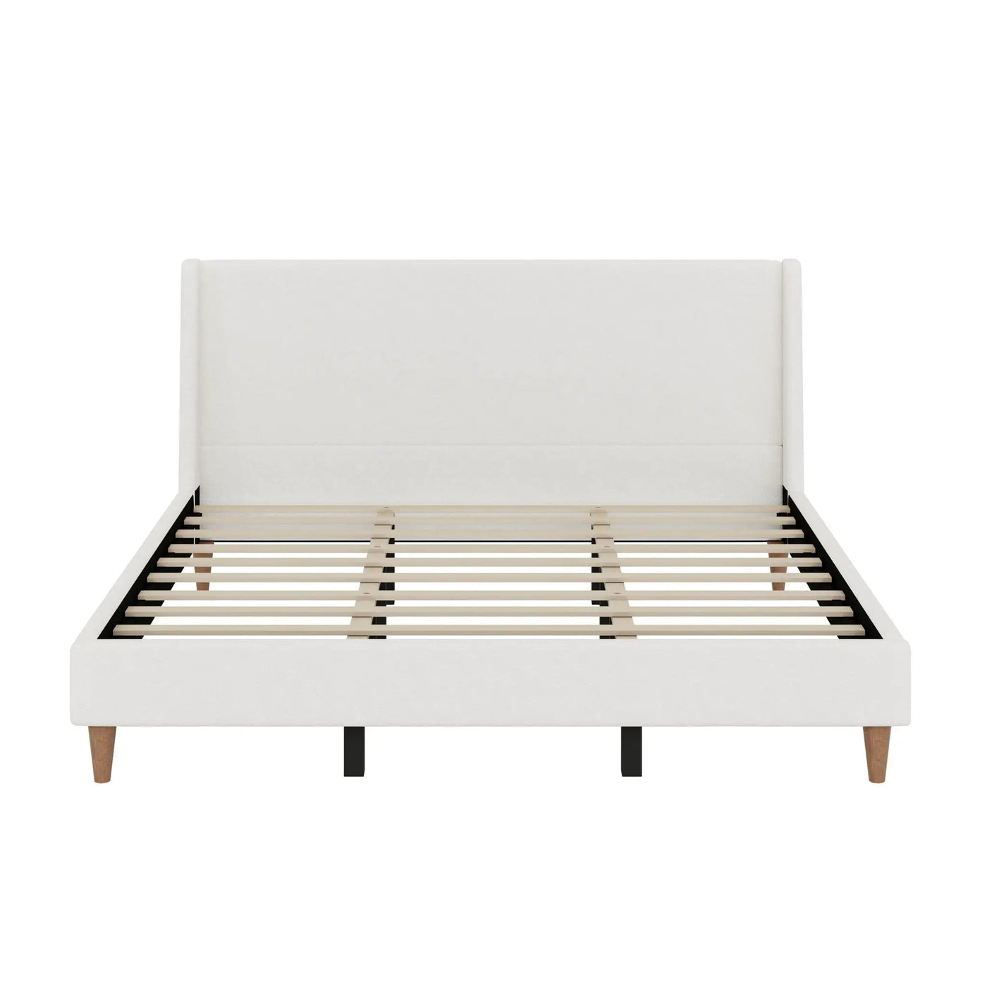 Upholstered Modern Platform Bed With Wingback Headboard by HouseOfZazla