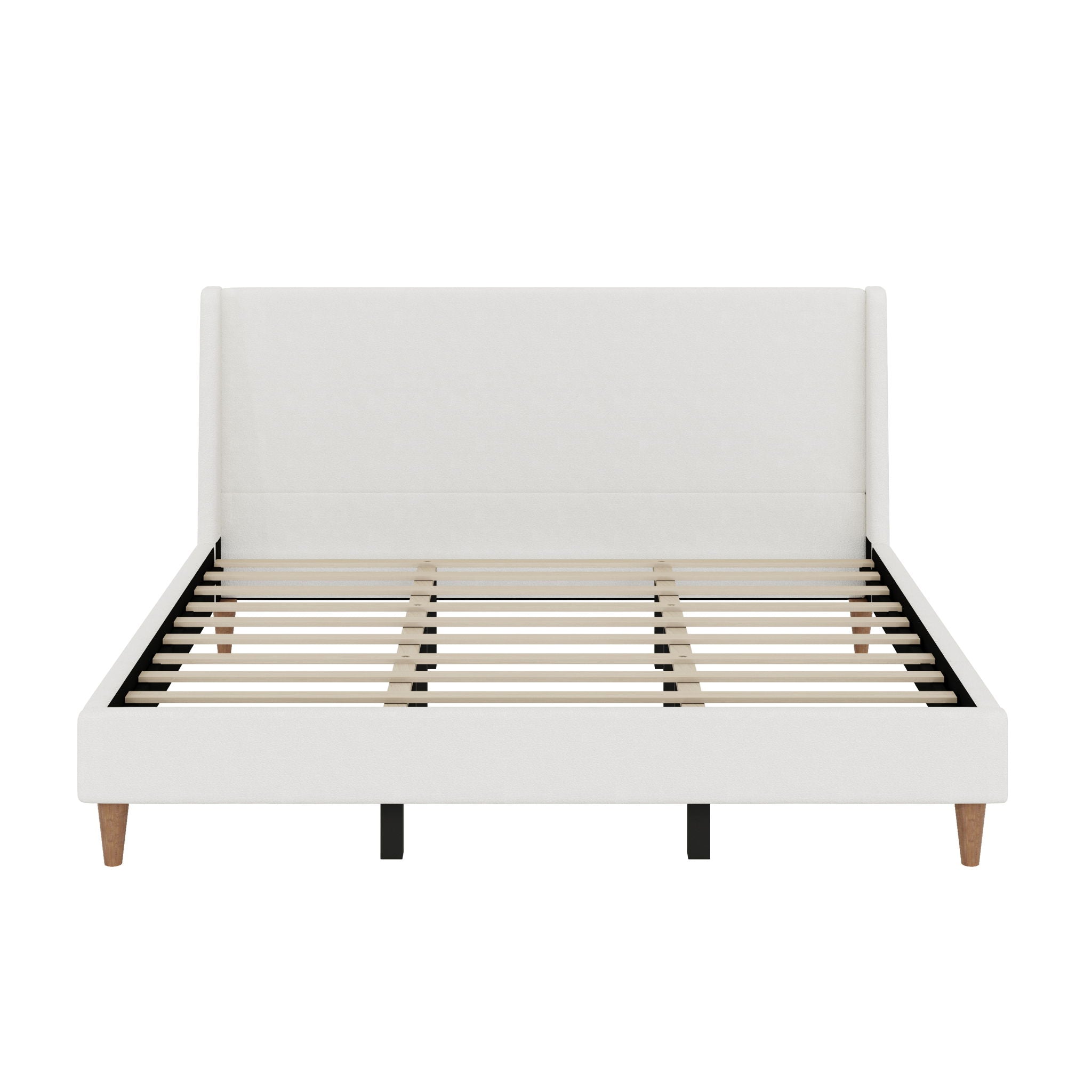 Upholstered Modern Platform Bed With Wingback Headboard by HouseOfZazla