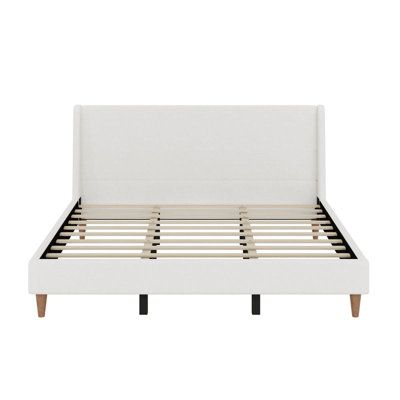 Upholstered Modern Platform Bed With Wingback Headboard by HouseOfZazla