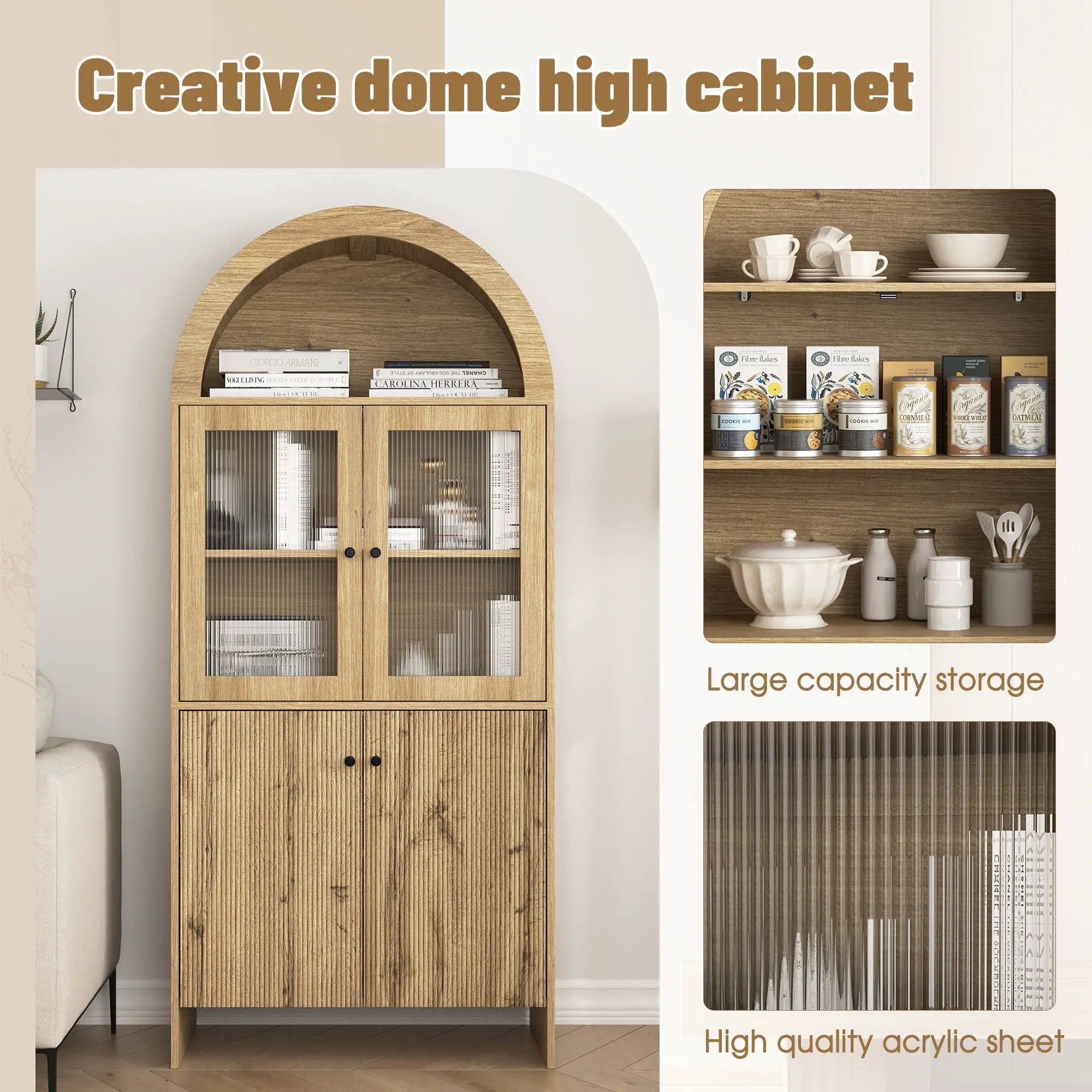 Modern Tech Inspired Dome Cabinet With LED Lighting