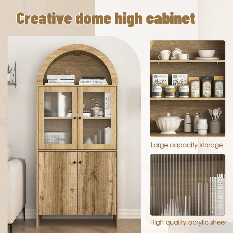 Modern Tech Inspired Dome Cabinet With LED Lighting