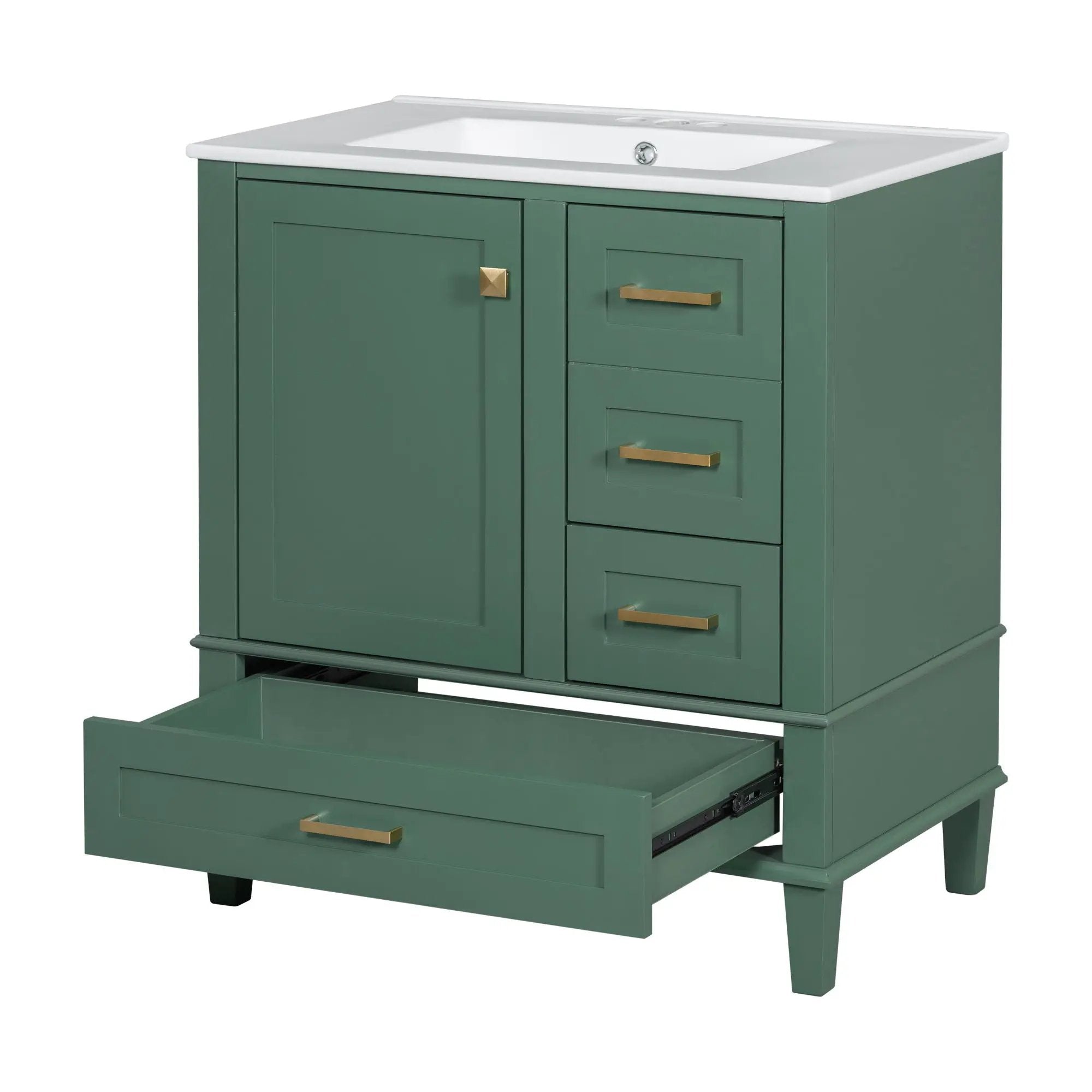 Bathroom Vanity, Modern Bathroom Cabinet With Sink Combo Set, Bathroom Storage Cabinet With A Soft Closing Door And 3 Drawers, Solid Wood Frame by HouseOfZazla