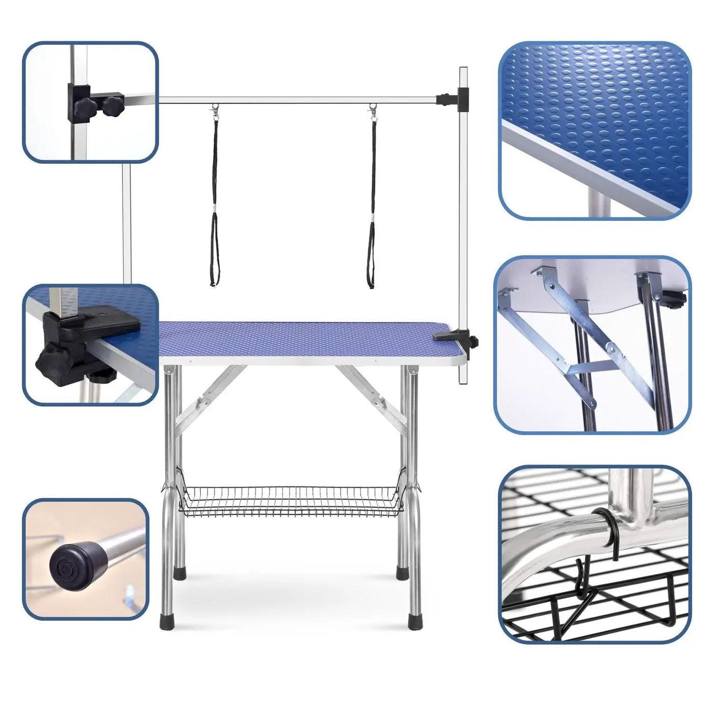 Large Grooming Table For Pet Dog And Cat With Adjustable Arm And Clamps Large Heavy Duty Animal Grooming Table by HouseOfZazla