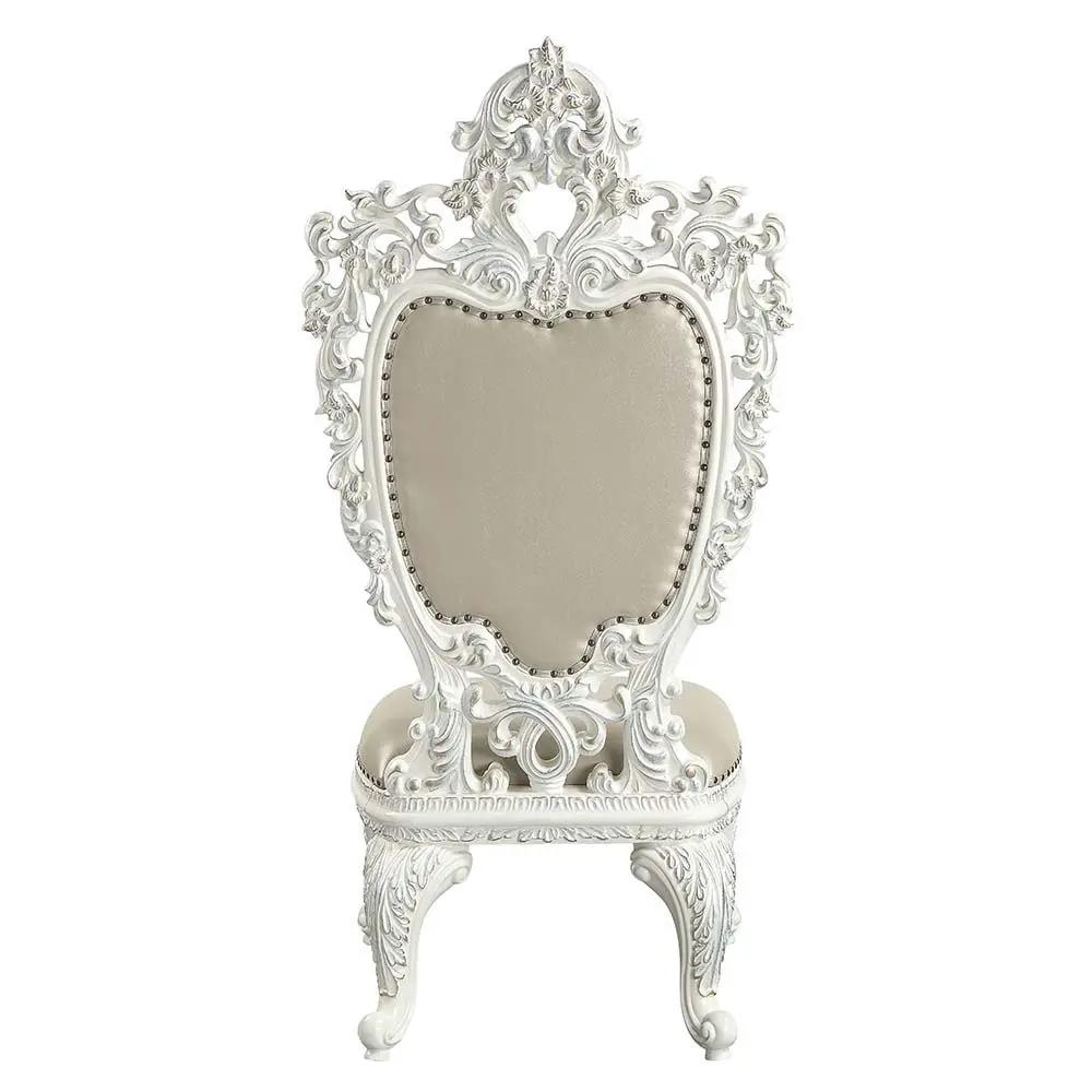 Vanaheim - Side Chair (Set of 2) - Beige Synthetic Leather & Antique White by Unique Piece Furniture
