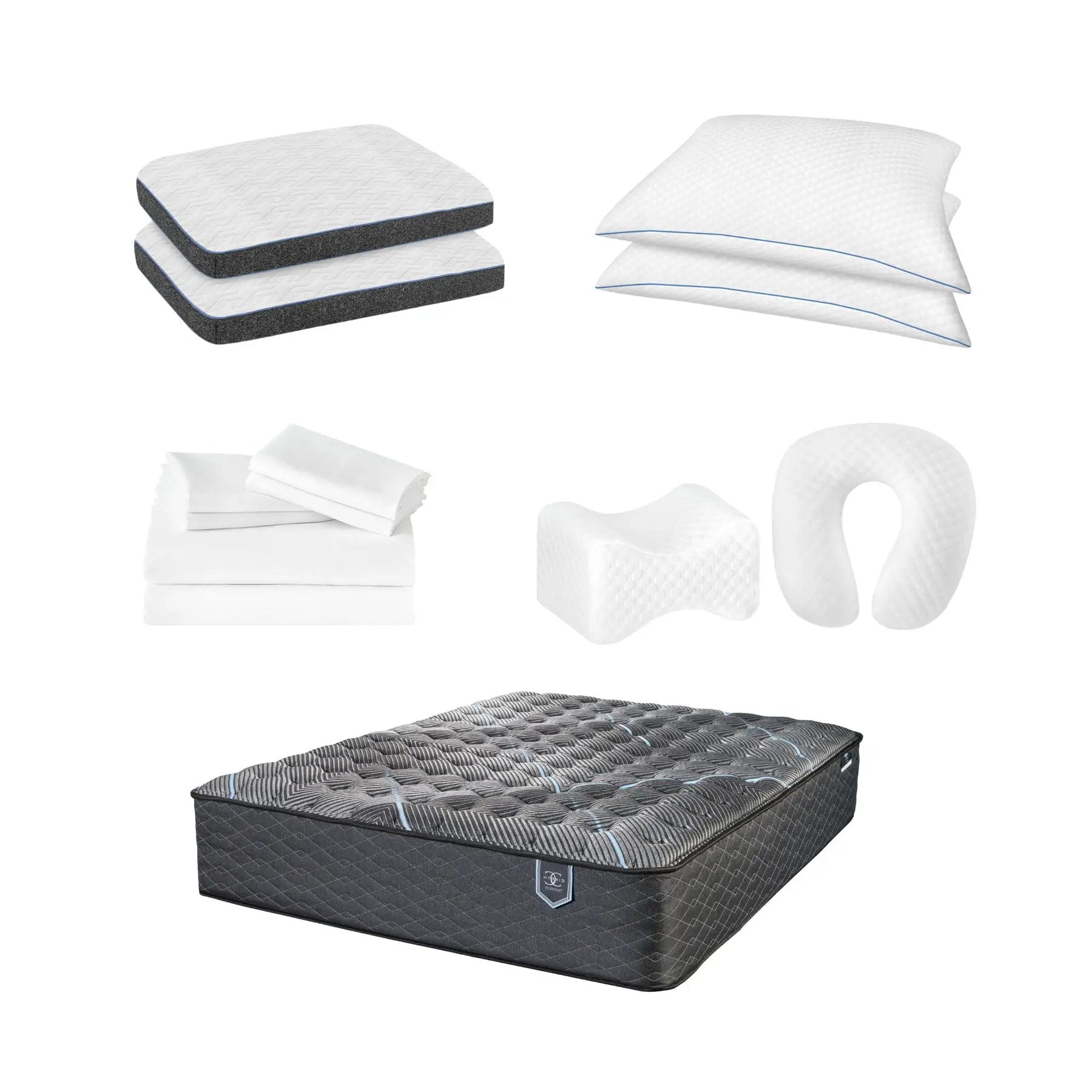 Comfort Care - Hybrid Restful Nights Firm Mattress, 12 Piece Comfort Bedding Pack by HouseOfZazla