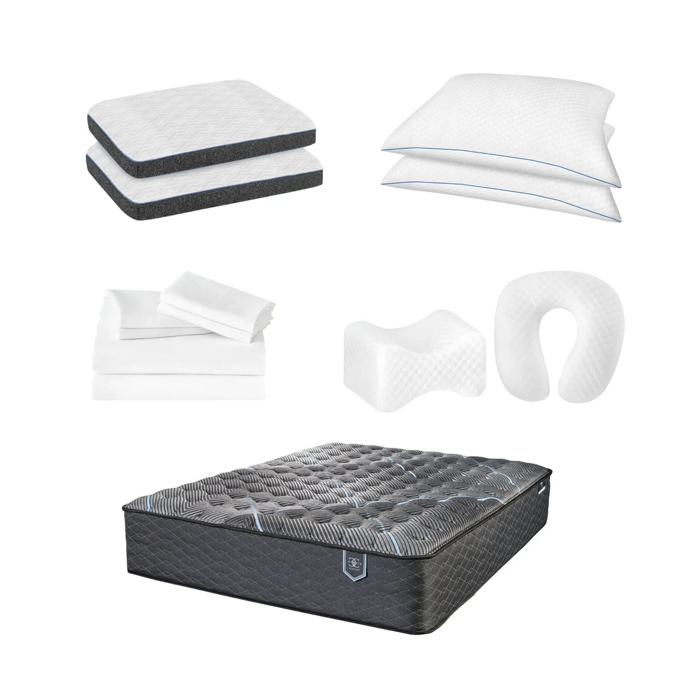 Comfort Care - Hybrid Restful Nights Plush Mattress With 12 Piece Comfort Bedding Pack by HouseOfZazla