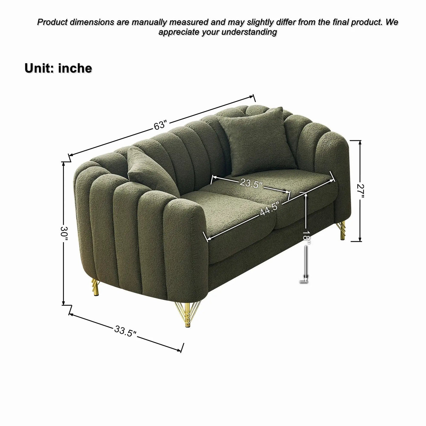 Loveseat Sofa For Living Room by HouseOfZazla