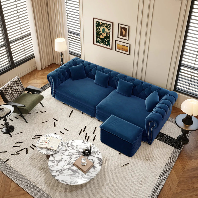 Chesterfield 3-in-1 Pull-Out Sofa Bed, Convertible Sleeper Sofa by HouseOfZazla