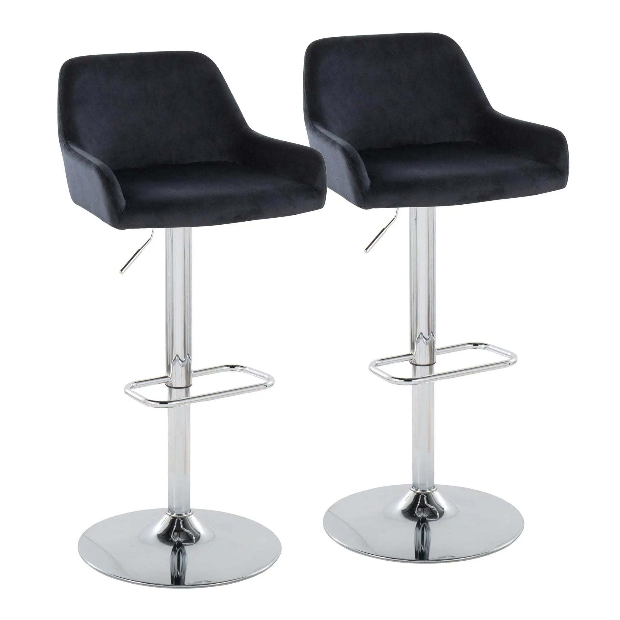 Daniella - Contemporary Adjustable Barstool With Swivel With Rounded Rectangle Footrest (Set of 2) by Unique Piece Furniture