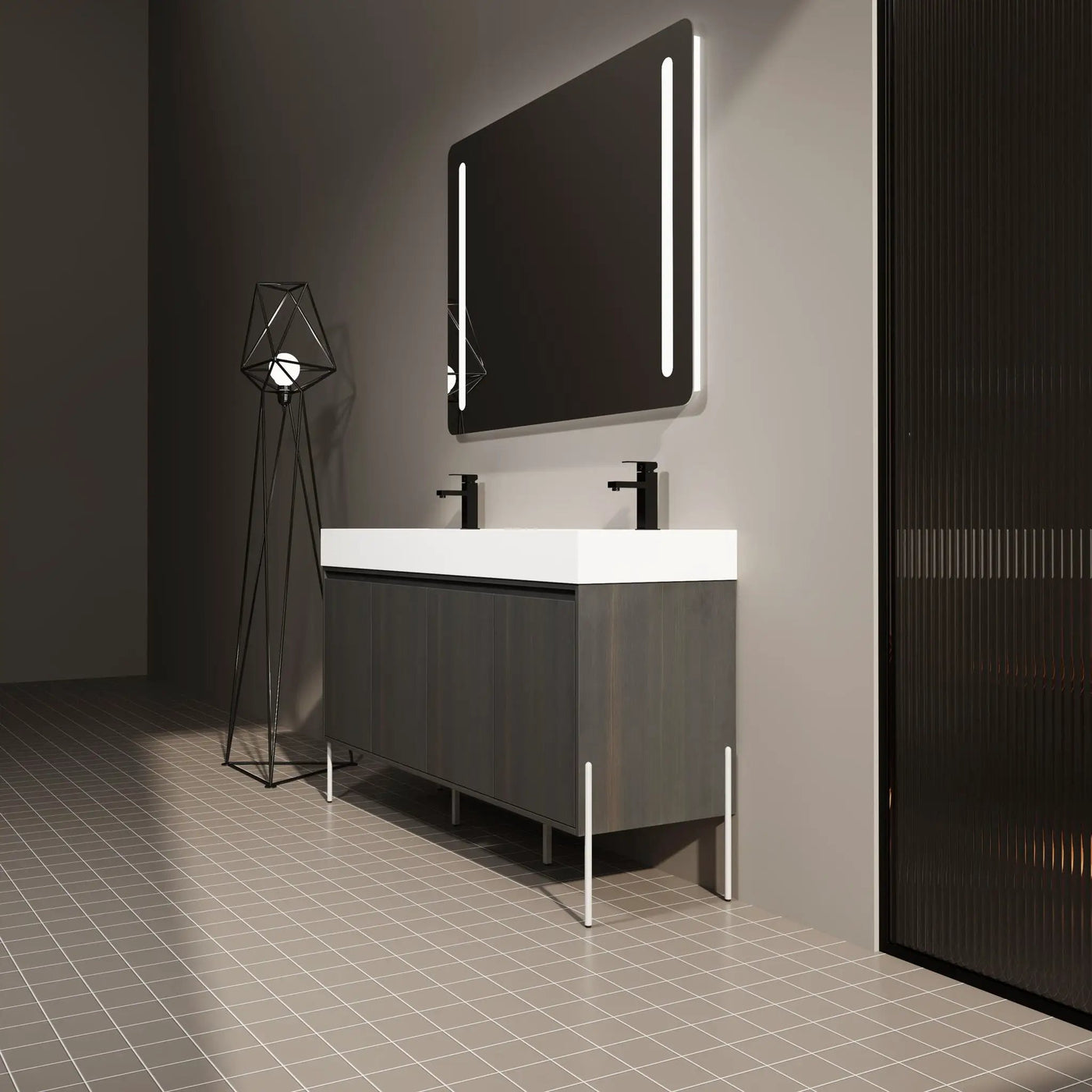 Freestanding Bathroom Vanity With Resin Sink And Storage Cabinet by HouseOfZazla