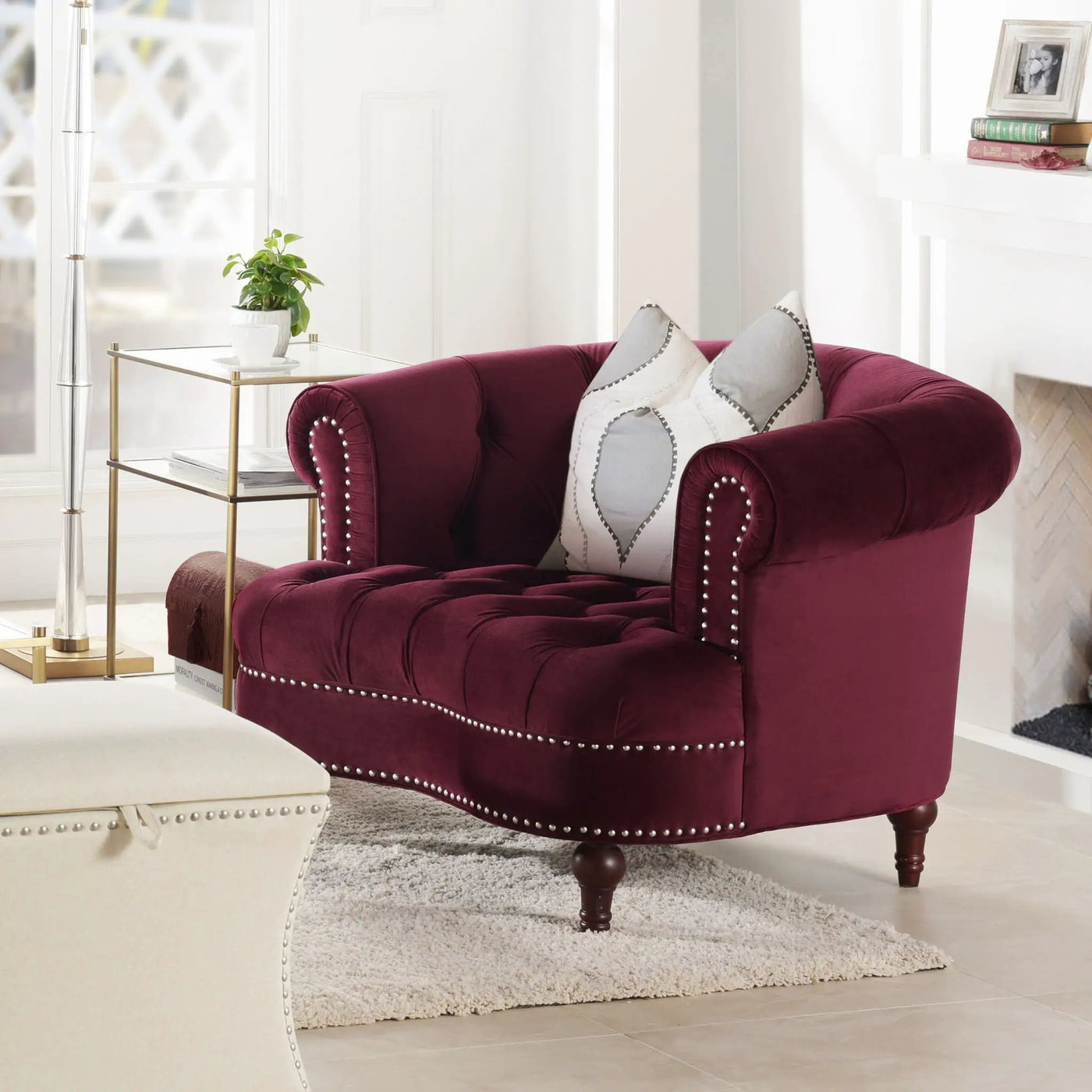 La Rosa - Victorian Tufted Upholstered Accent Chair by Unique Piece Furniture