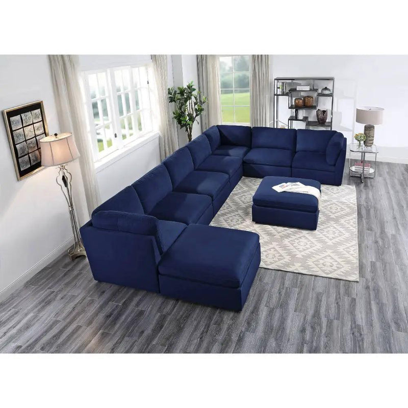 Crosby - Modular Armless Chair - Blue Fabric by Unique Piece Furniture