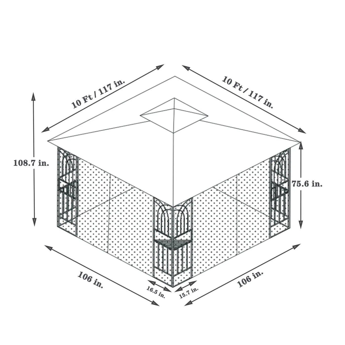 Patio Gazebo Tent With Ventilated Double Roof And Mosquito Net by HouseOfZazla