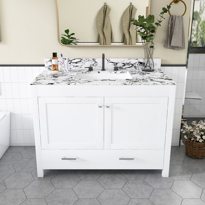 Bathroom Vanity With Storage - White by HouseOfZazla
