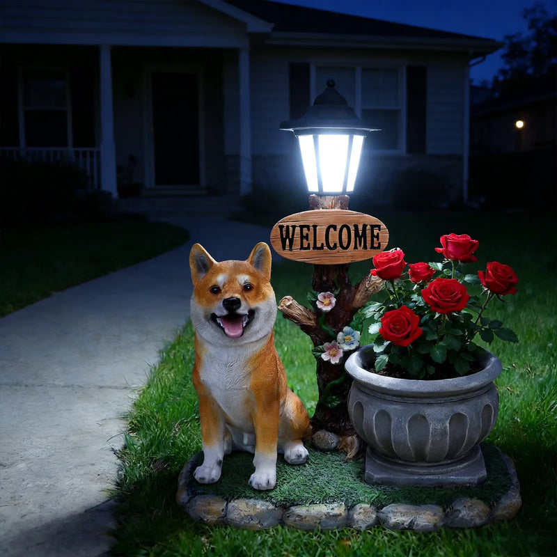 Sitting Akita Dog Planter Garden Decor by HouseOfZazla