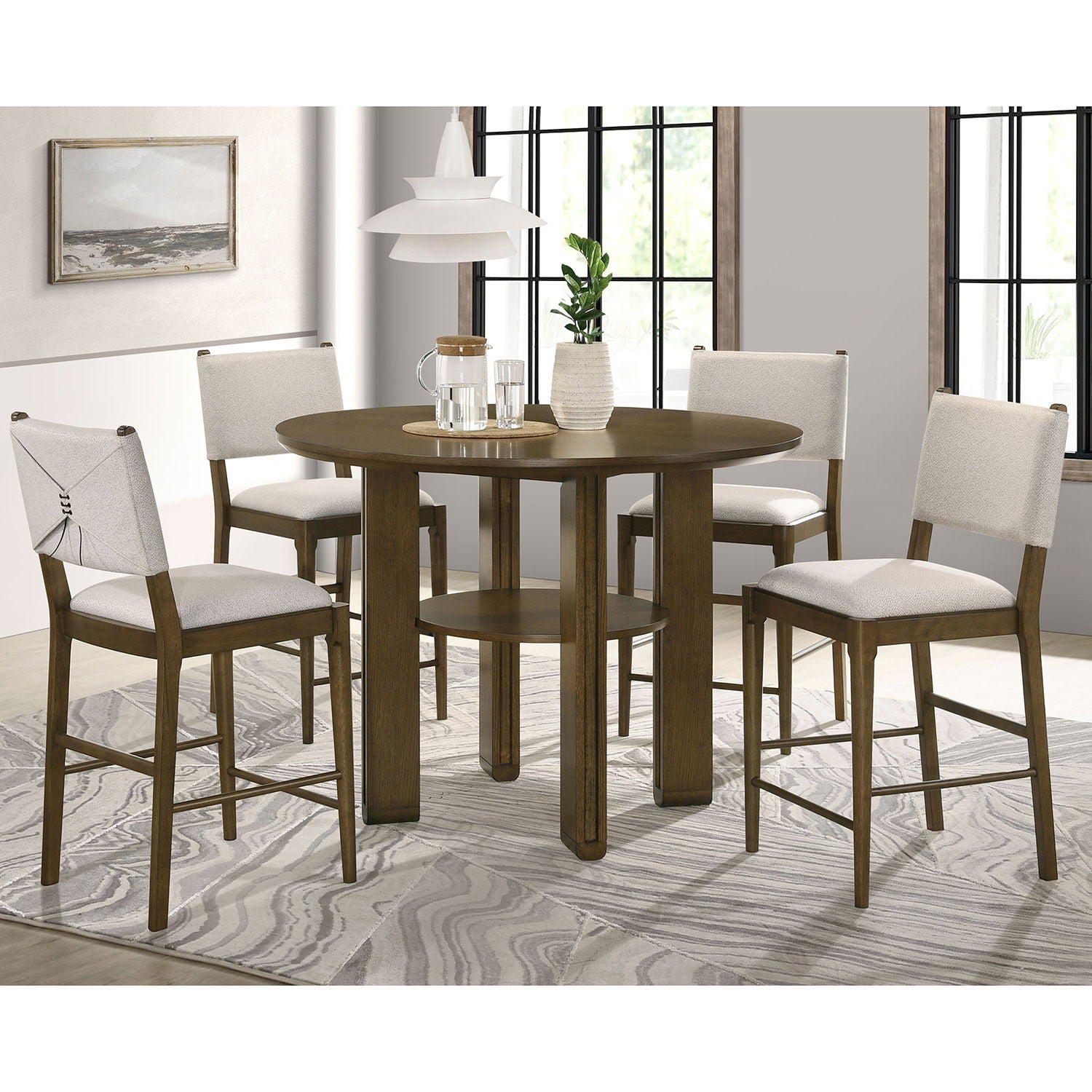 Crispin - Upholstered Counter Side Chair (Set of 2) - Brown by HouseOfZazla