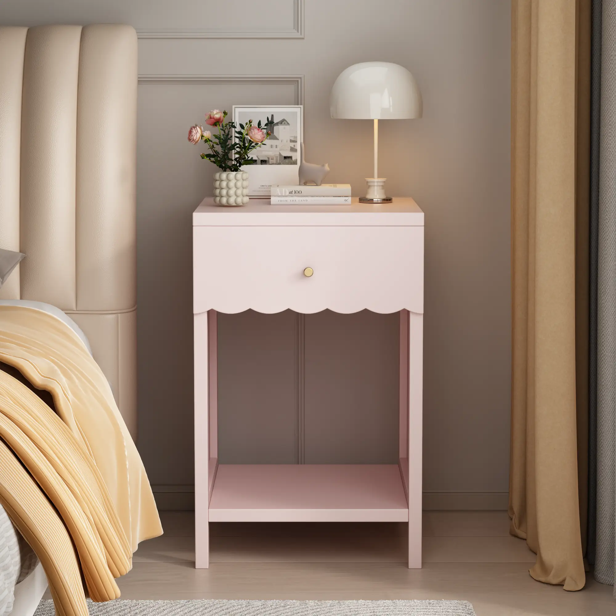 Modern Nightstand with Drawer and Open Shelf by HouseOfZazla