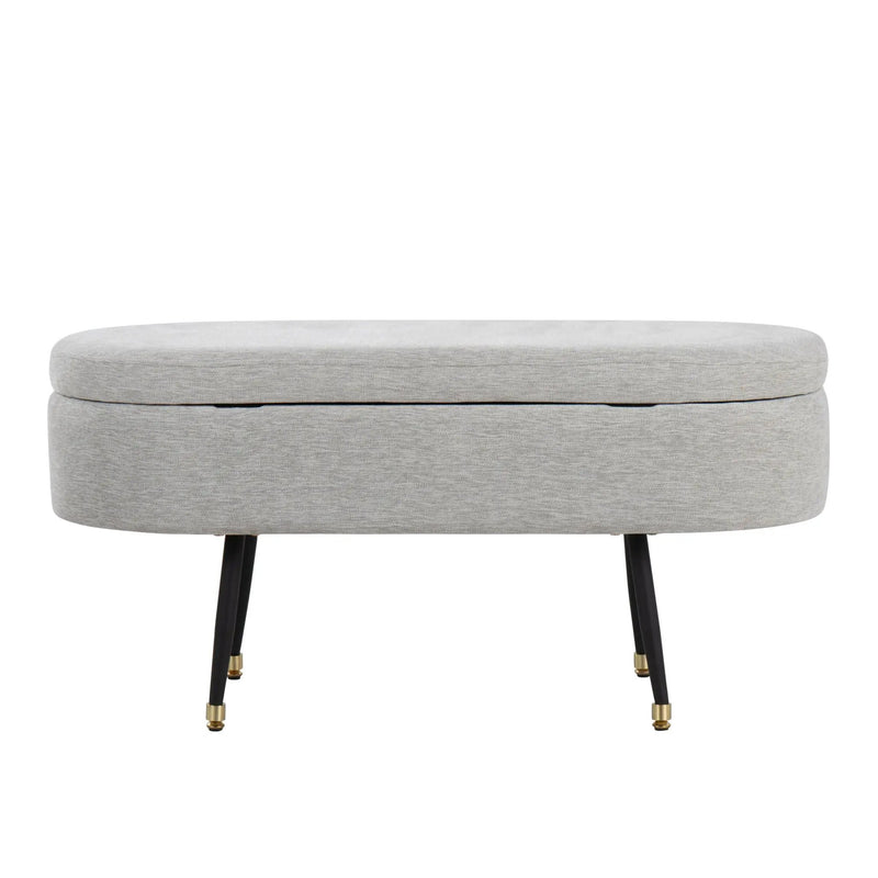 Harvey - Contemporary Storage Bench - Black / Light Gray by Unique Piece Furniture