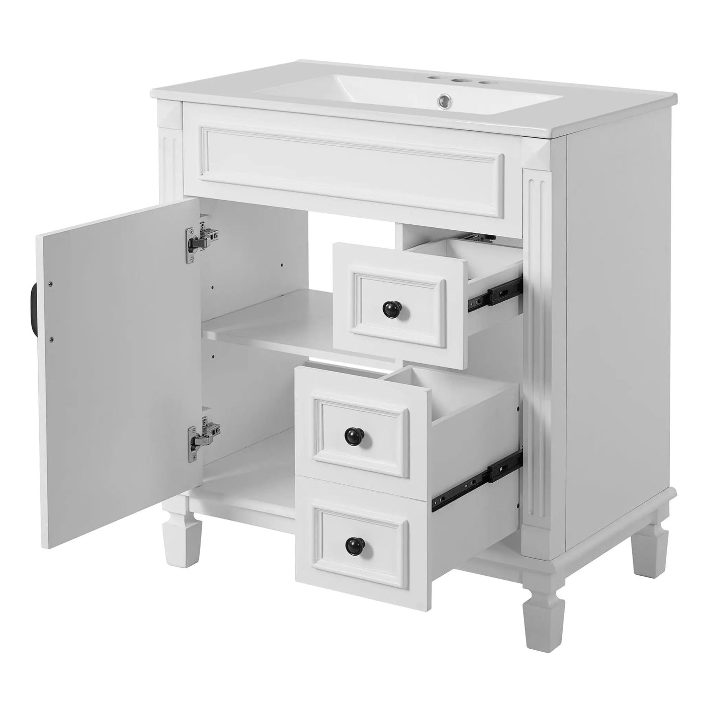 Bathroom Vanity With Sink, Cabinet With 2 Drawers And Adjustable Shelf by HouseOfZazla