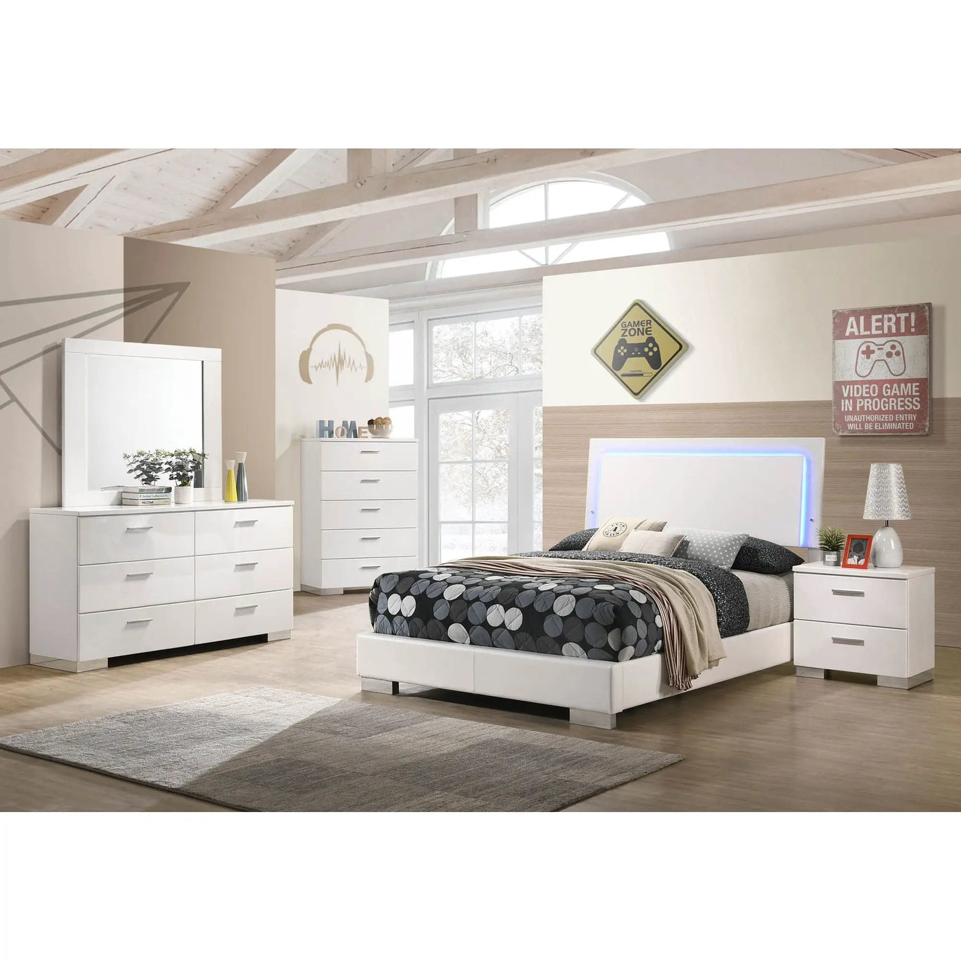 Felicity - LED Panel Bed With Built In Lighting by HouseOfZazla