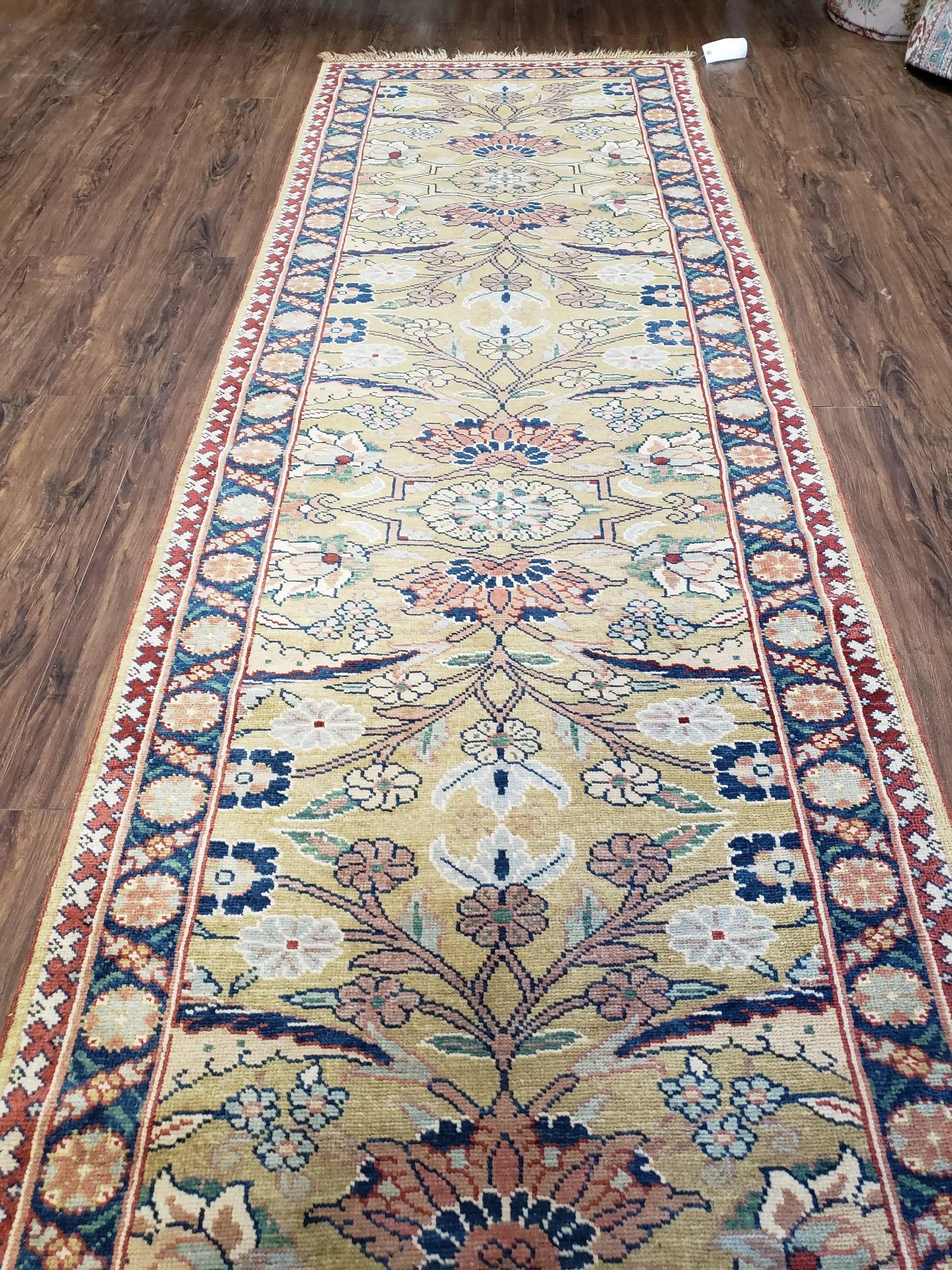Hallway Runner Rug, Kitchen Runner, Sultanabad Hand Knotted Rug, Farmhouse Rug, 1950s Rug, Mahal Rug, Turkish Rug, Long Runner, Yellow by Jewel Rugs