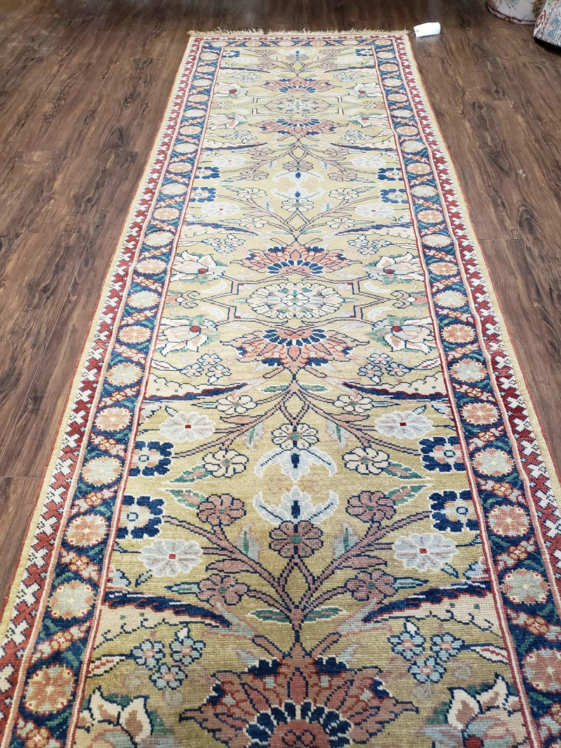 Hallway Runner Rug, Kitchen Runner, Sultanabad Hand Knotted Rug, Farmhouse Rug, 1950s Rug, Mahal Rug, Turkish Rug, Long Runner, Yellow by Jewel Rugs