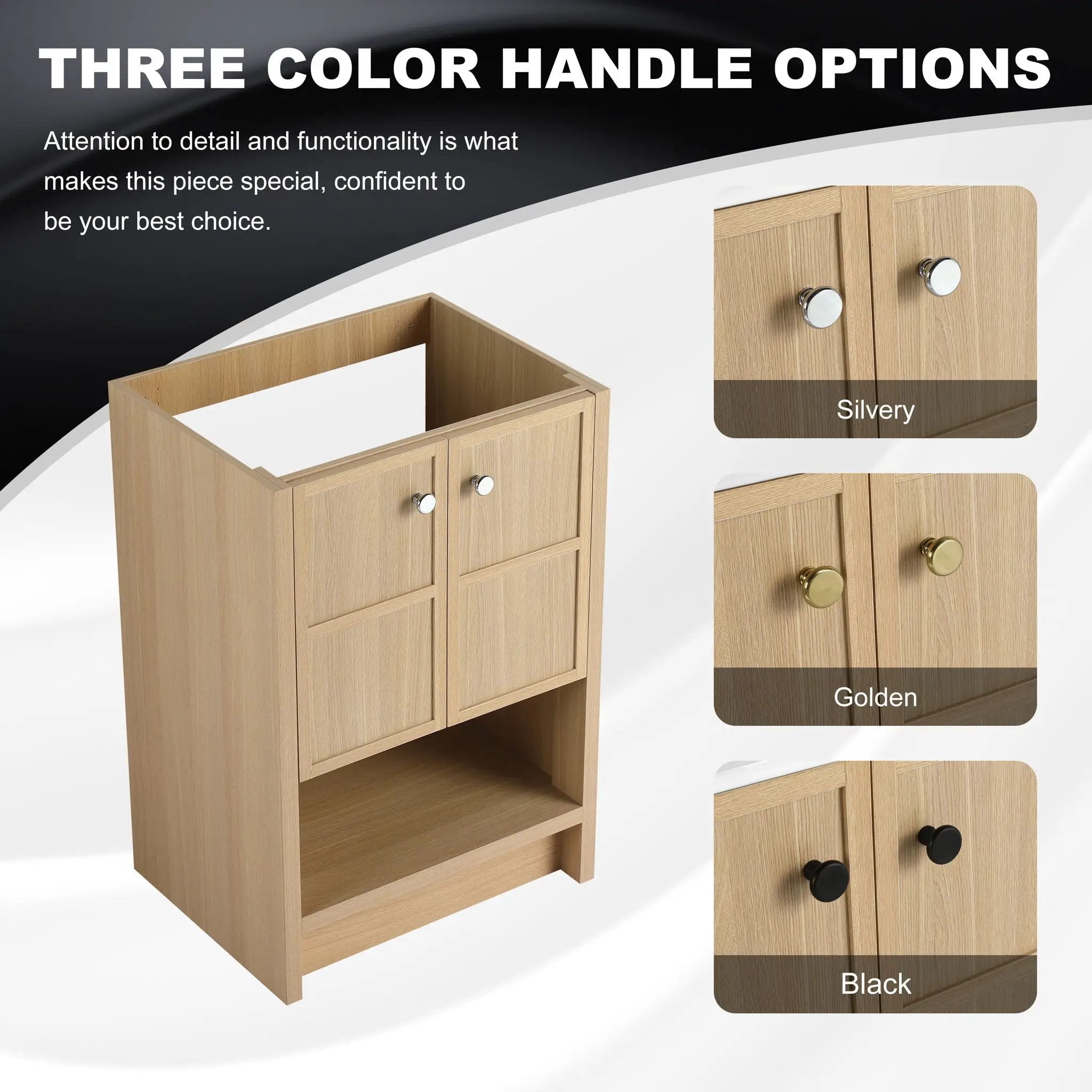Modern Freestanding Bathroom Vanity With 2 Soft Closing Doors